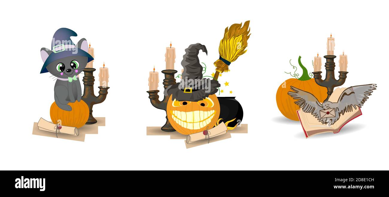 Citrouille d'Halloween isolée sur fond blanc. Illustration vectorielle Illustration de Vecteur