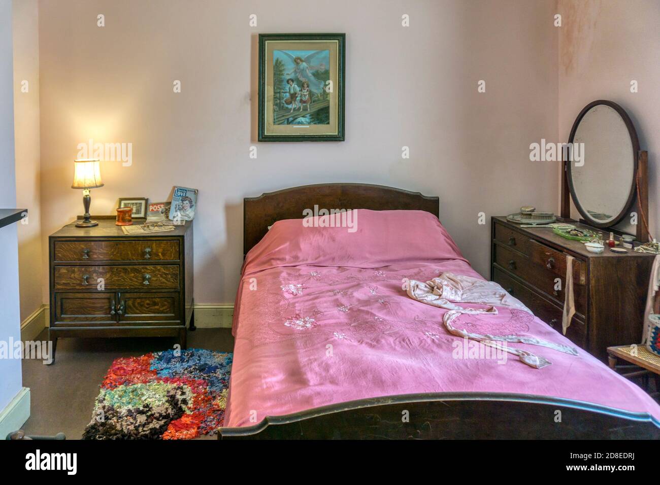 Intérieur du musée Piermaster's House à Liverpool. Chambre reconstruite comme elle était au moment de la Seconde Guerre mondiale. Banque D'Images