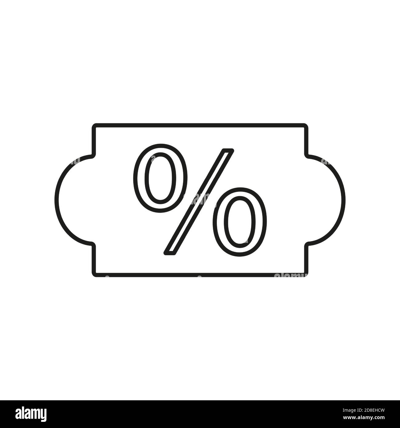 icône de remise de l'icône e-commerce pour le concept mobile et les applications web. L'icône de réduction sur les lignes fines peut être utilisée pour le Web et le mobile. Icône Premium activée Illustration de Vecteur