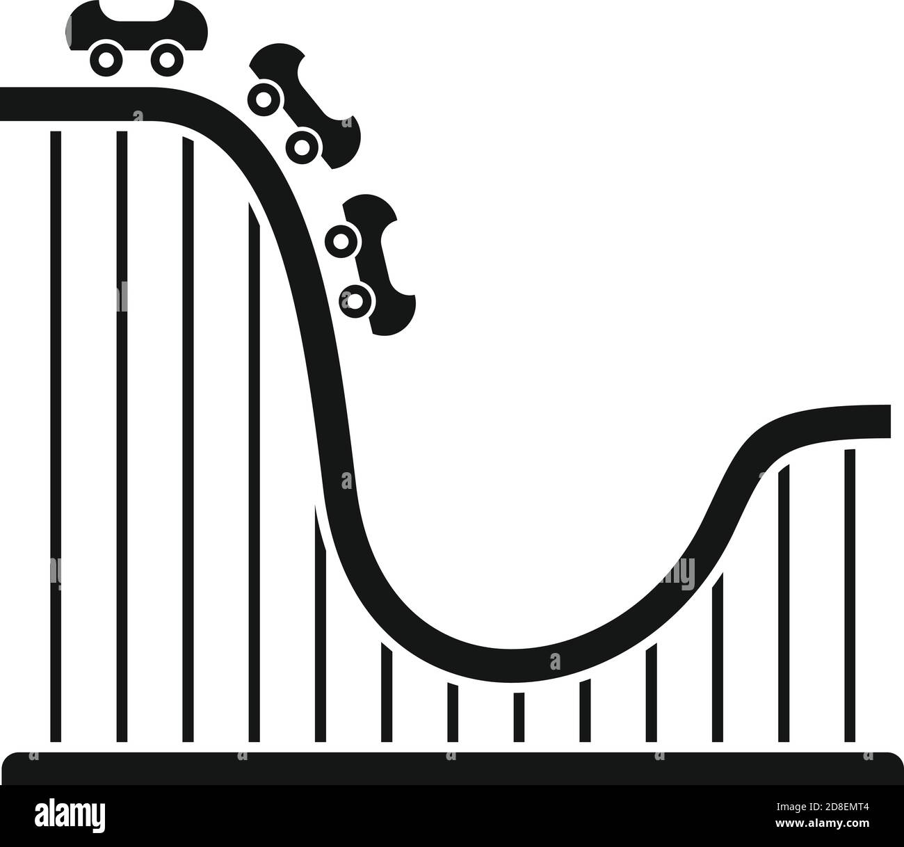 Icône d'attraction de montagnes russes, style simple Illustration de Vecteur