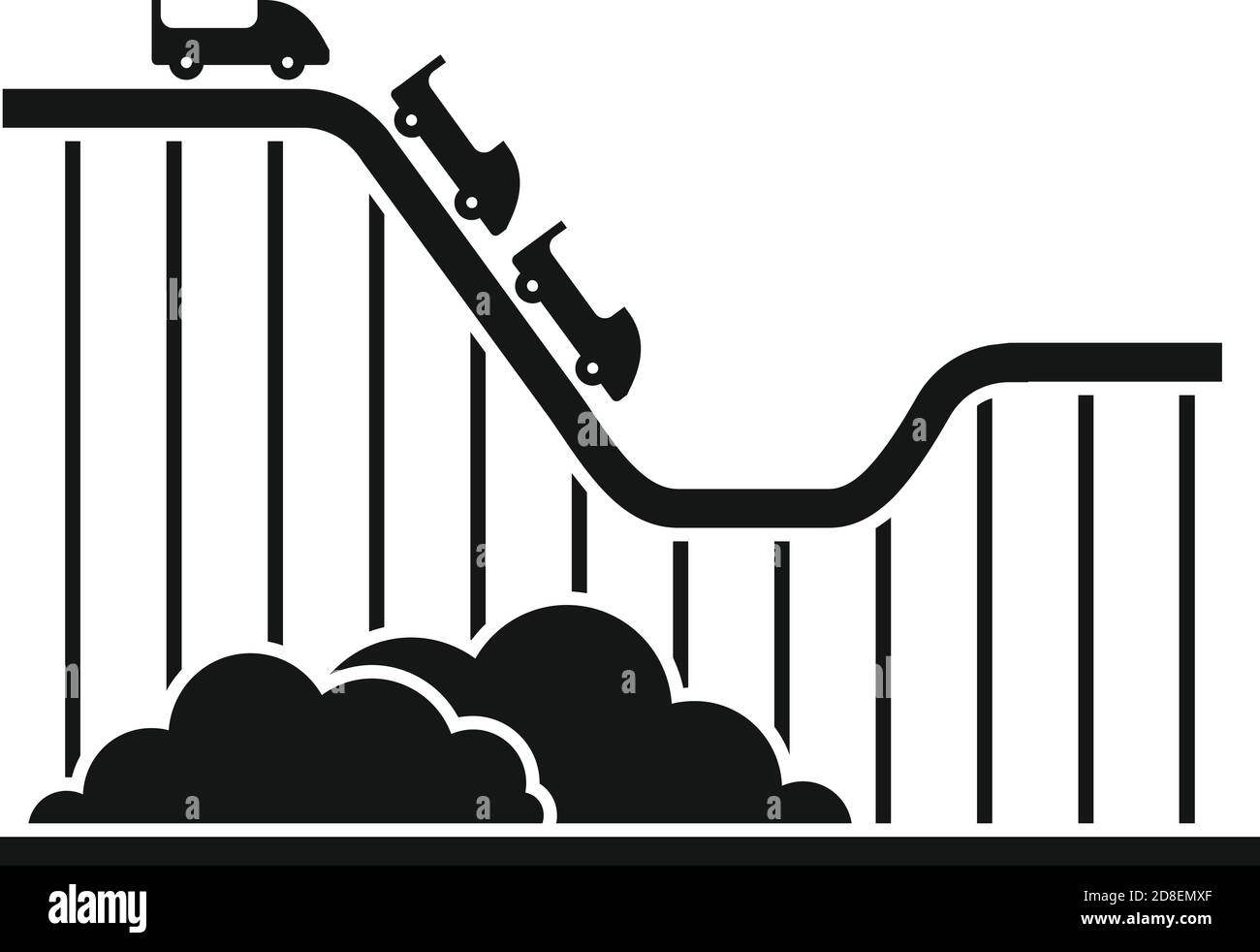 Icône de montagnes russes pour enfants, style simple Illustration de Vecteur