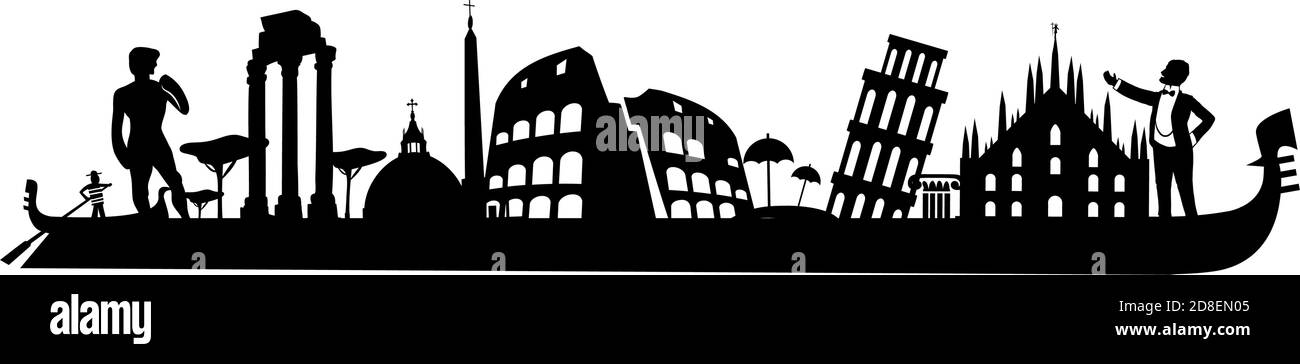 Silhouette italienne arrière-plan . illustration vectorielle Illustration de Vecteur