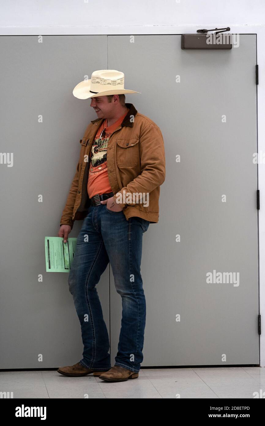 Le cow-boy américain se prépare à voter aux élections présidentielles Banque D'Images