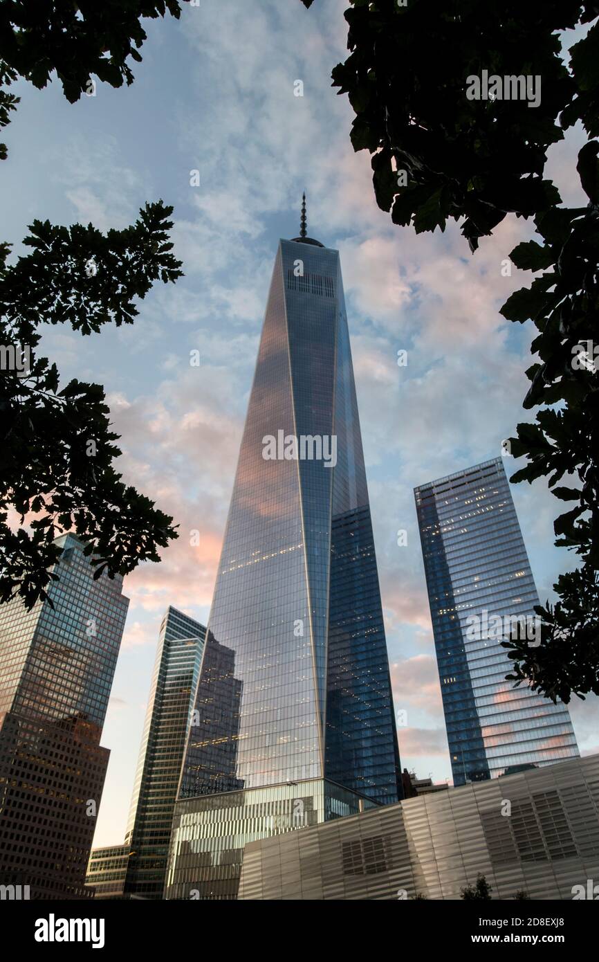 One World Trade Center ou Freedom Tower, Financial District, Downtown, Manhattan, New York City, NY, États-Unis Banque D'Images