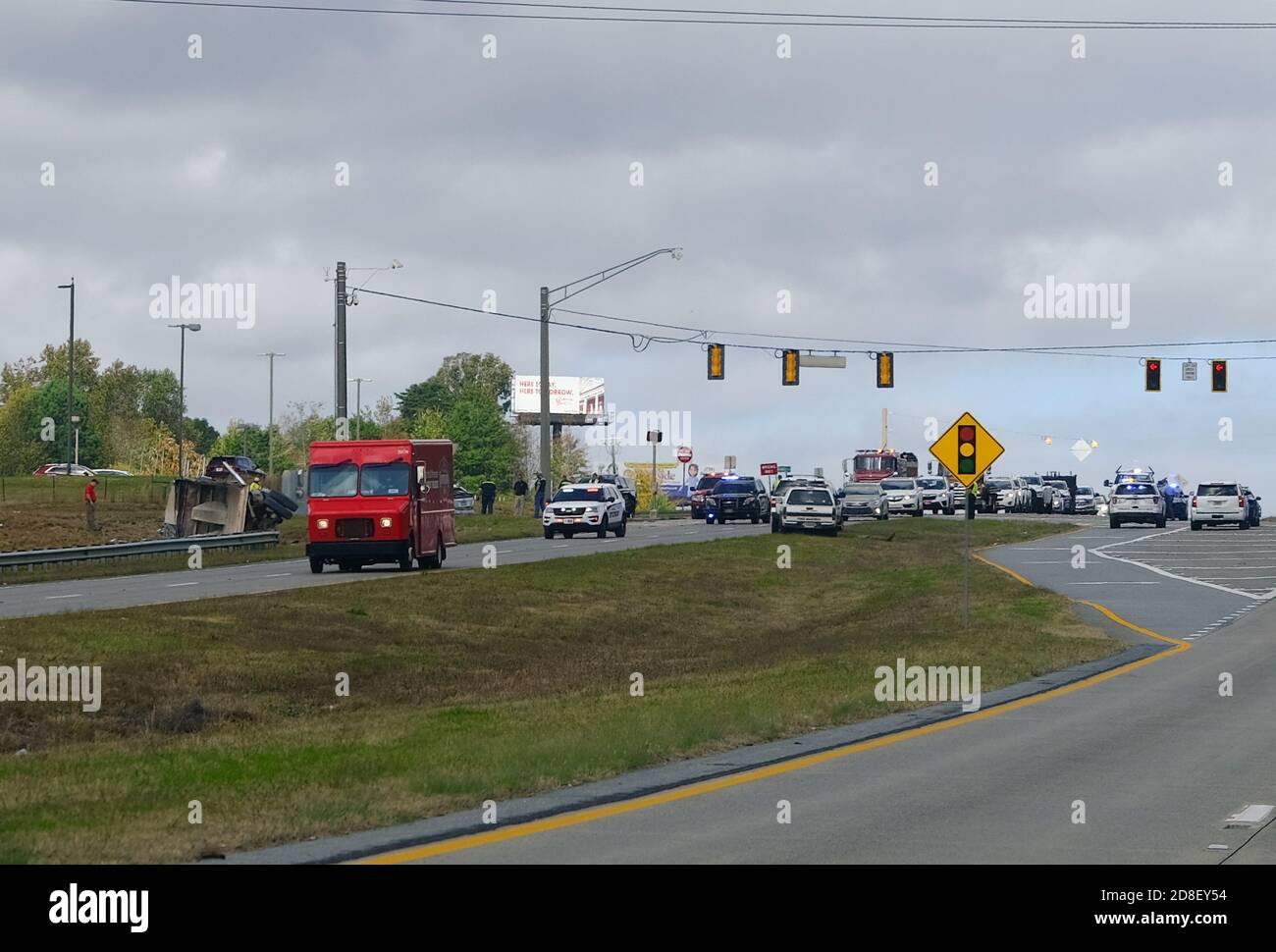 Accident de voiture multiple sur le HIghtway Banque D'Images