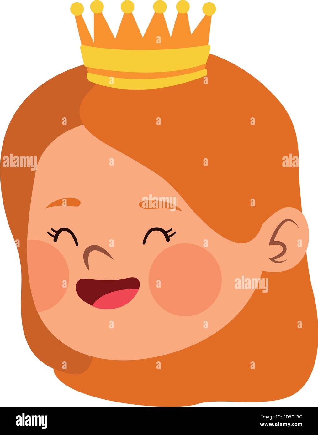 jolie petite fille habillée comme un vecteur de personnage de tête de princesse conception de l'illustration Illustration de Vecteur