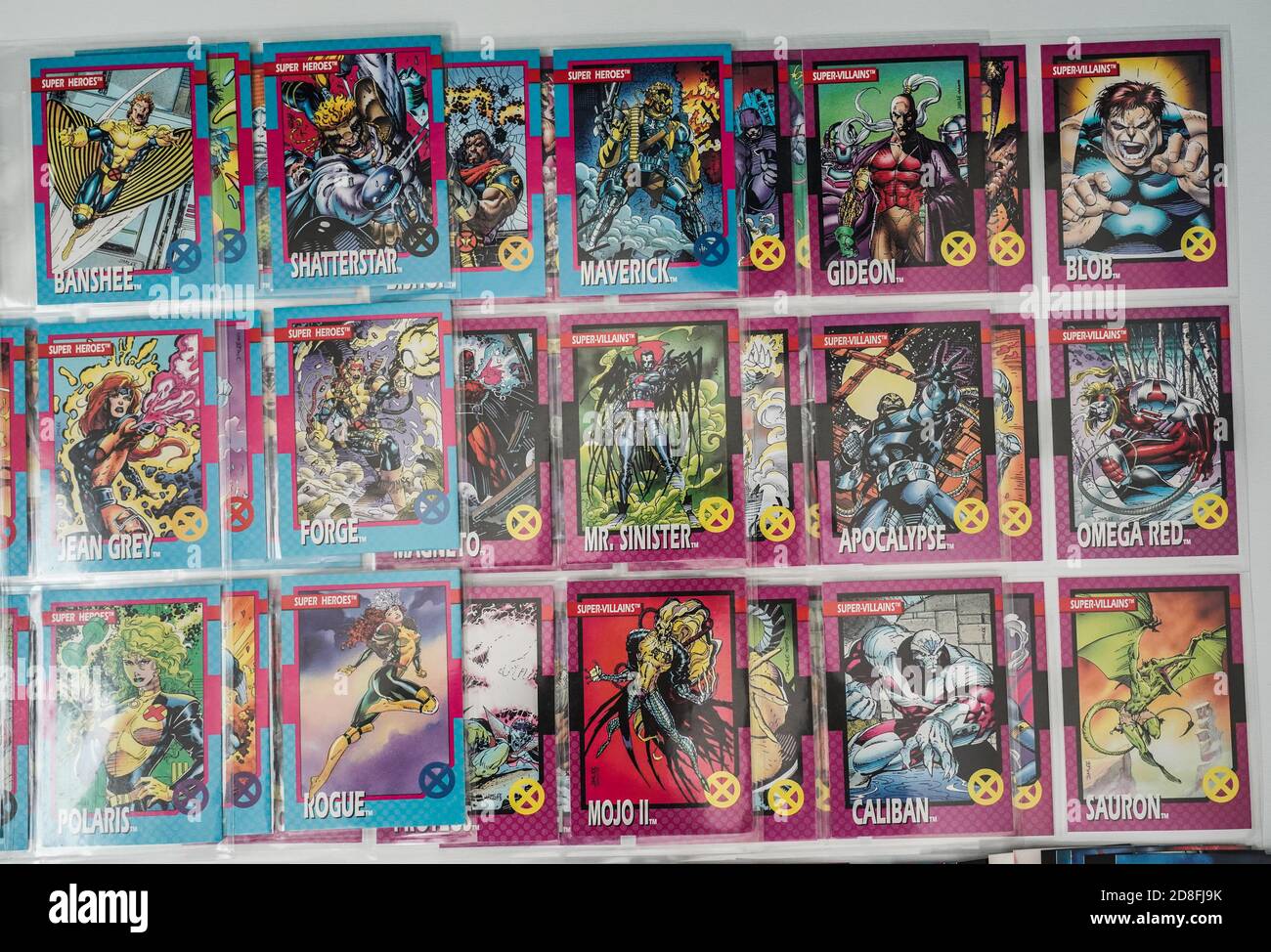 carte de commerce superhéros x-men dans des inserts en plastique Banque D'Images