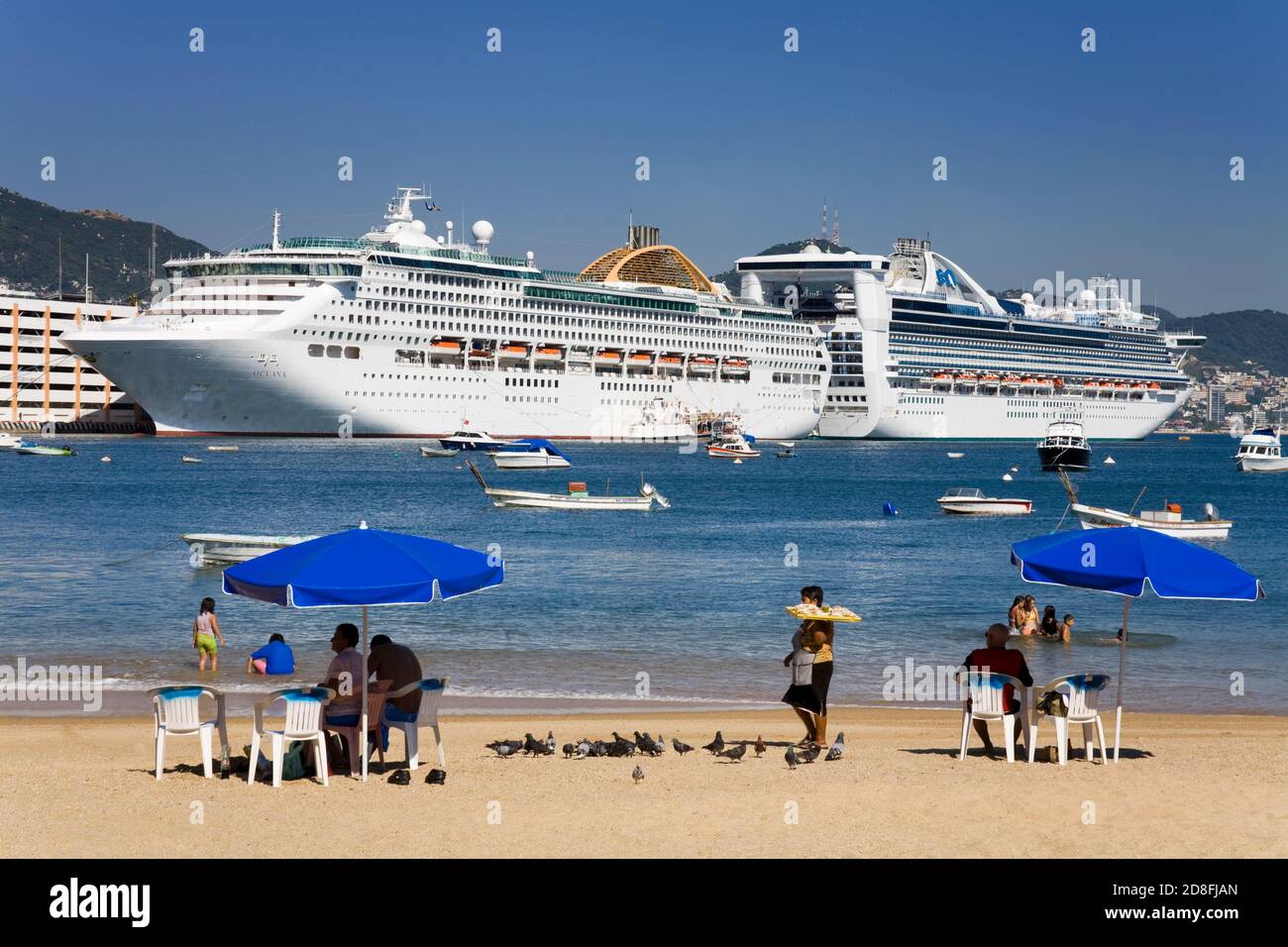 Tlacopanocha Beach dans la vieille ville d'Acapulco, Etat de Guerrero, Mexique, Amérique du Nord Banque D'Images