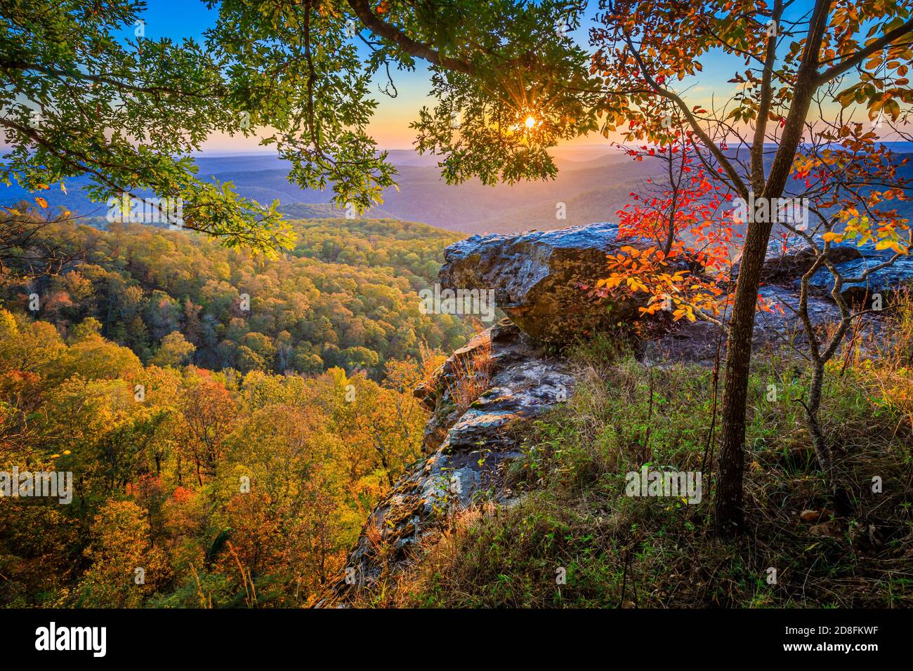 Terrain de jeux de White Rock Mountain dans la forêt nationale d'Ozark en Arkansas. Banque D'Images