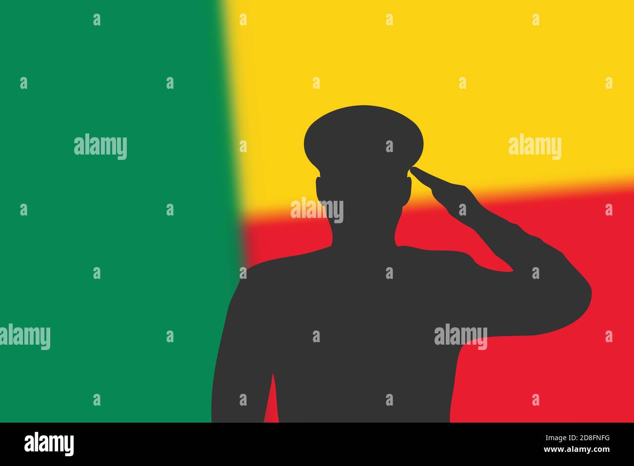 Soudez la silhouette sur fond flou avec drapeau Bénin. Modèle pour le jour du souvenir Illustration de Vecteur Soudez la silhouette sur fond flou avec drapeau Bénin. Modèle pour le jour du souvenir Illustration de Vecteur