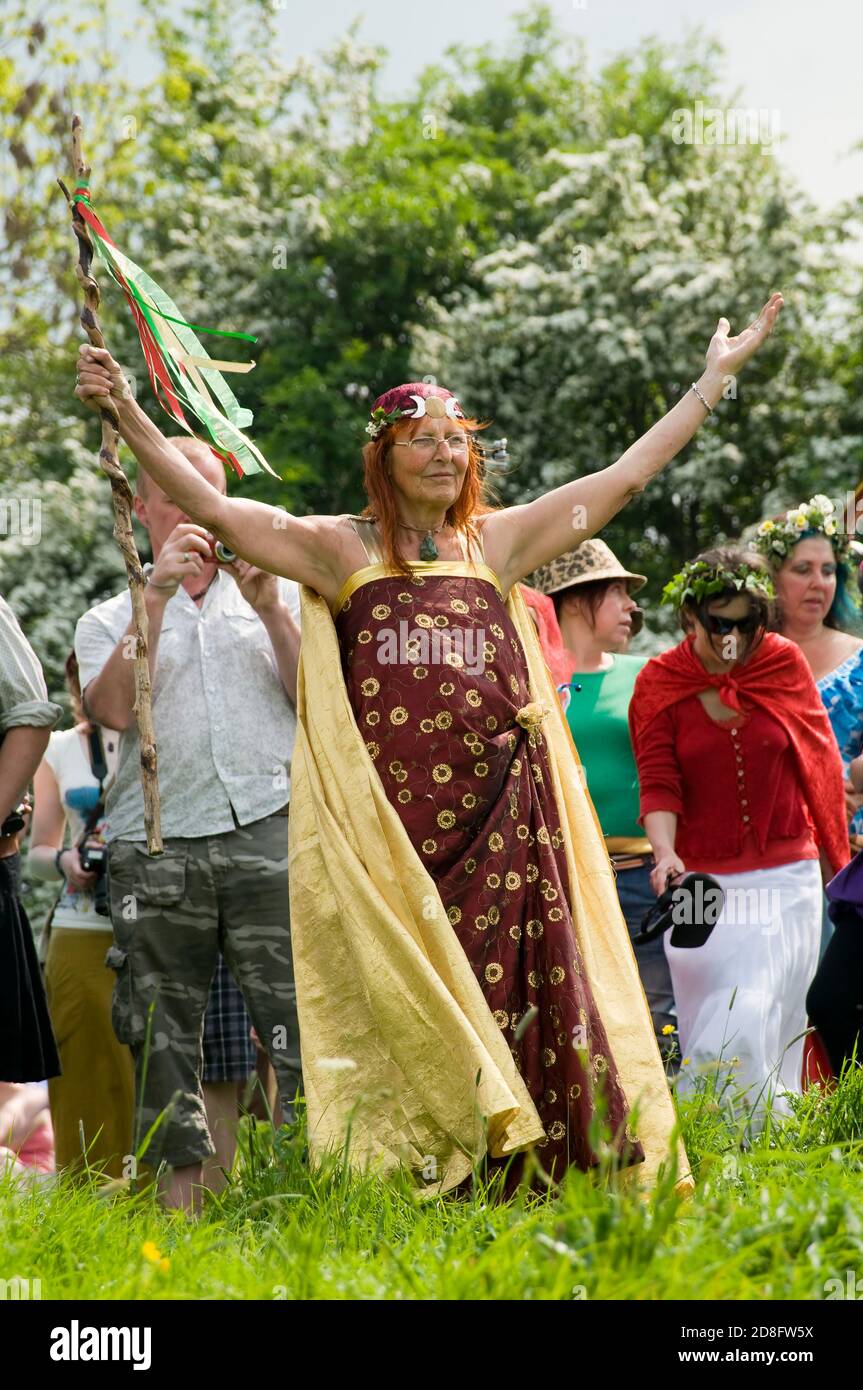 Glastonbury Beltane Festival Glastonbury Somerset, Angleterre, Royaume-Uni Banque D'Images