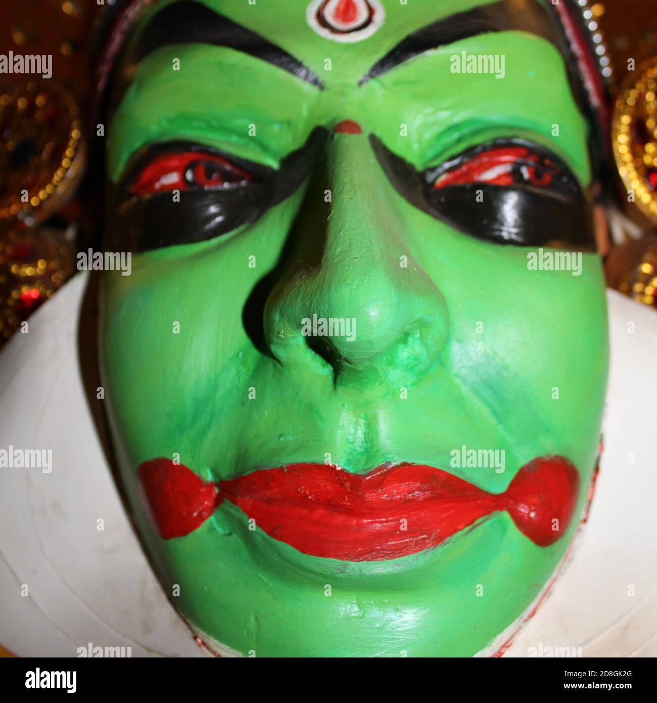 Visages de modèles vus au musée d'art populaire, Kerala. Banque D'Images