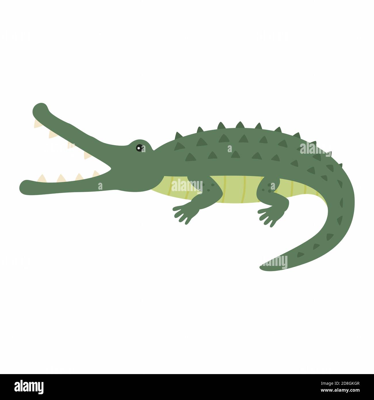 Crocodile drôle. Illustration vectorielle isolée sur fond blanc. Illustration de Vecteur