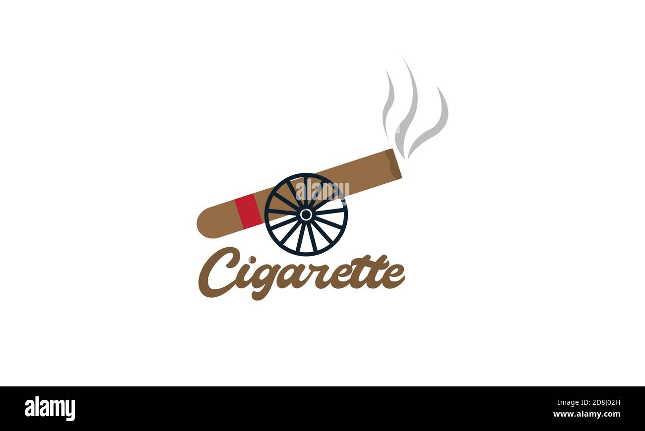 illustration vectorielle de la cigarette avec le logo du canon Illustration de Vecteur