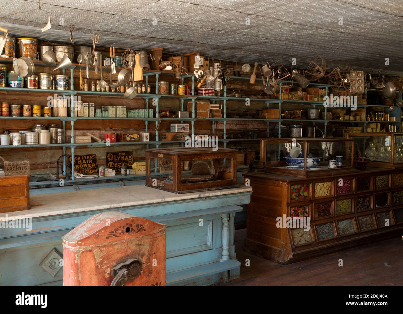 Magasin de vêtements historique de la ville pionnière. Quartier historique national, ville historique d'extraction de l'or. Ville fantôme ancienne période de l'Ouest. Banque D'Images