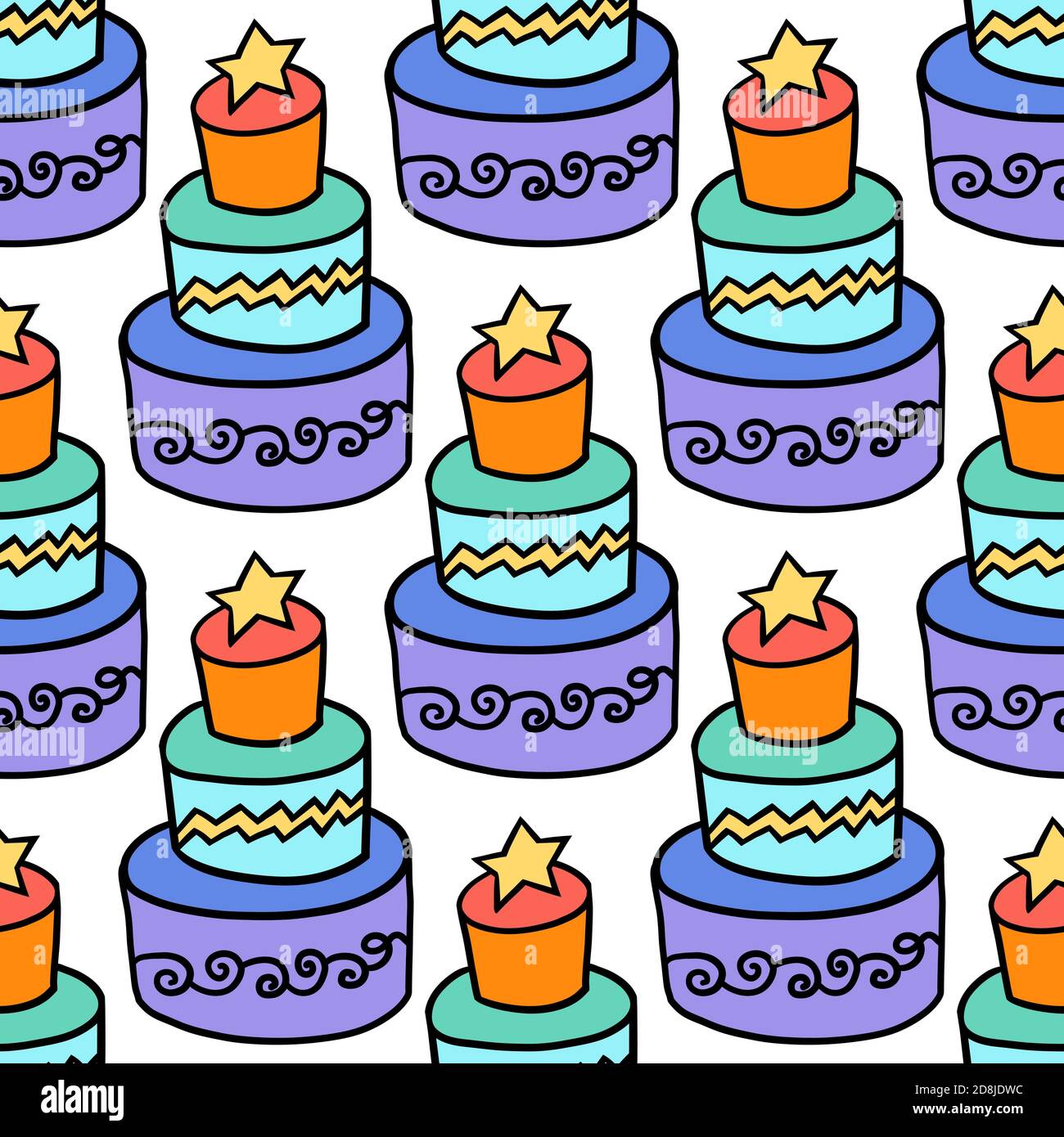Motif Gateau D Anniversaire Sans Coutures Avec Etoile Et Ligne En Zigzag Image Vectorielle Stock Alamy