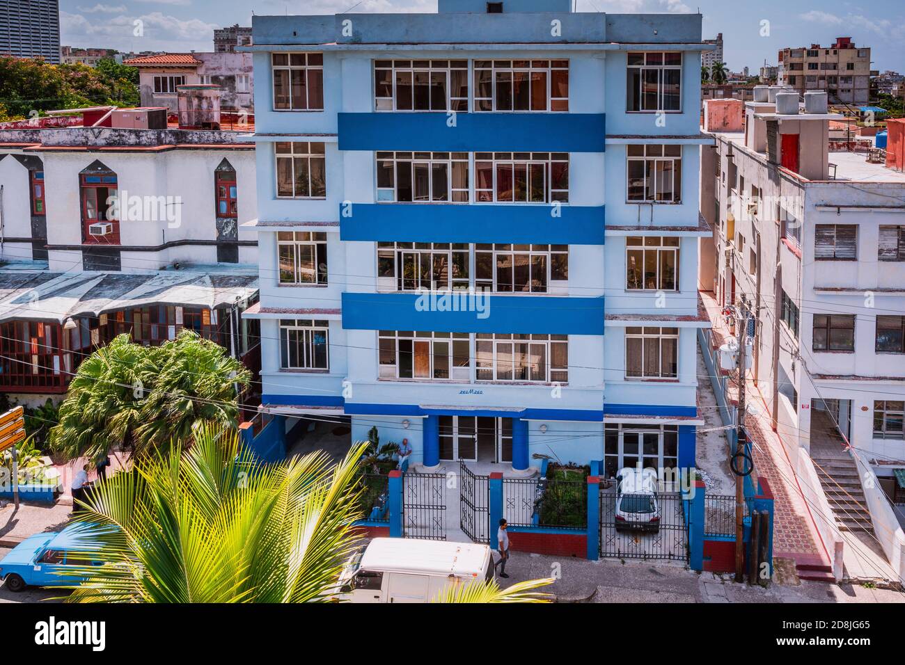Vue surélevée de M Street. El Vedado. La Habana - la Havane, Cuba, Amérique latine et Caraïbes Banque D'Images