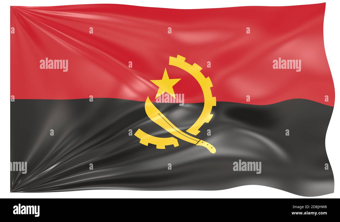 illustration 3d d'un drapeau de l'Angola Banque D'Images
