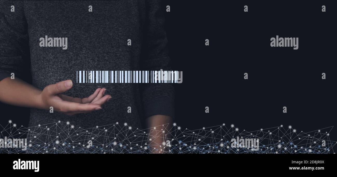 Lecteur de code-barres Glogram disponible, entrepôt et logistique. Service de livraison à domicile. Entreprises modernes de gestion d'entrepôt Banque D'Images