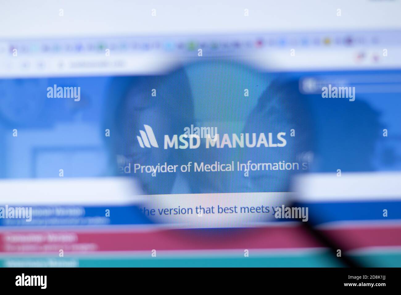 New York, Etats-Unis - 29 septembre 2020 : MSD Manuals msdmanuals.com site Web de la société avec logo en gros plan, Editorial Banque D'Images