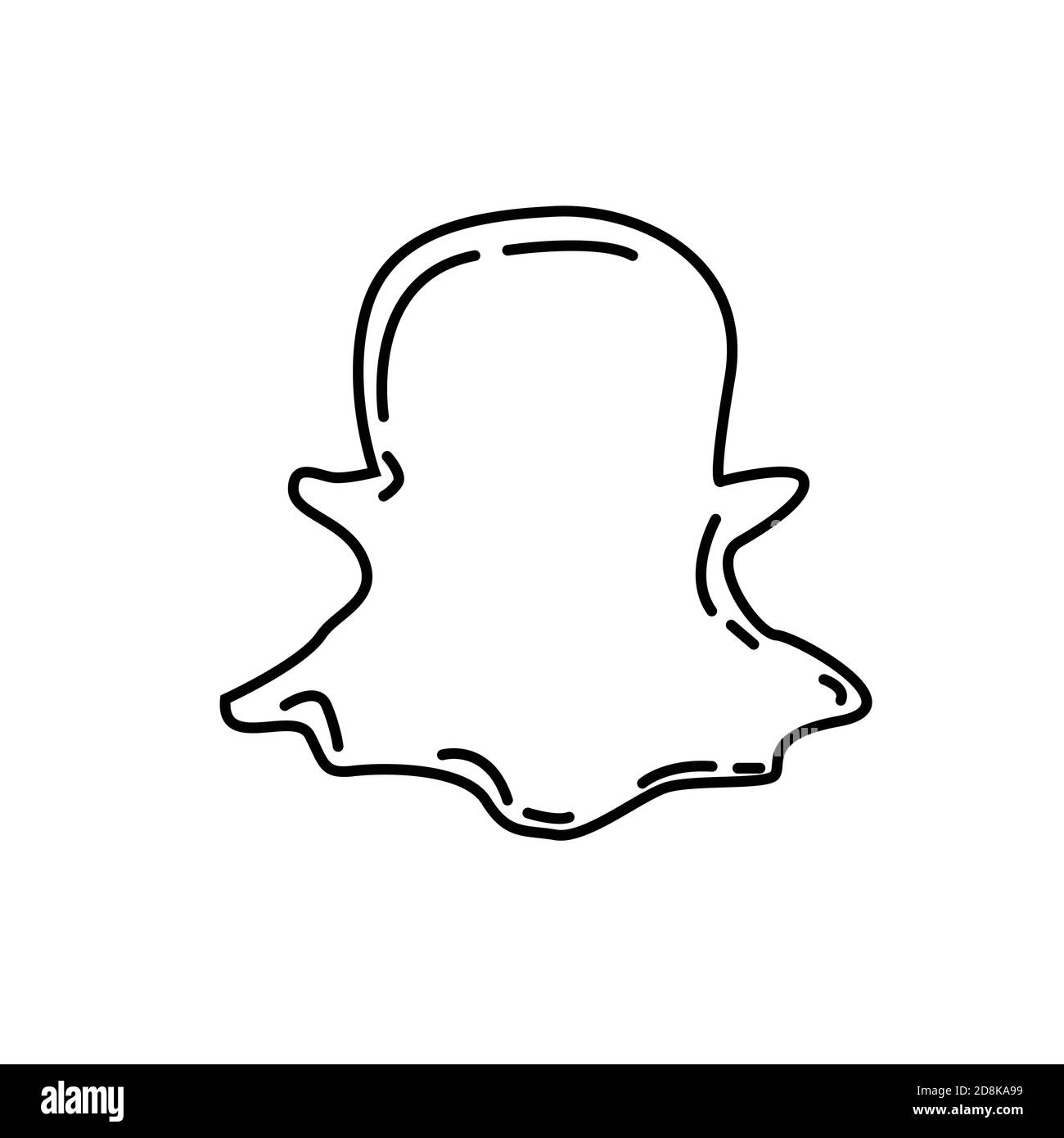 Icône Snapchat. Style d'icône Doodle dessiné à la main ou Black Outline Illustration de Vecteur