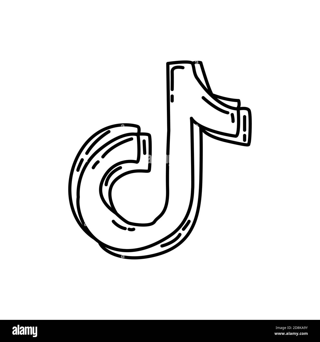 Logo Tik Tok Noir Et Blanc Icône de tiktok Banque d'images noir et blanc - Alamy