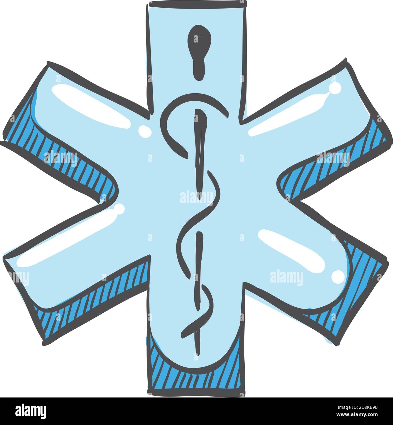 Icône de symbole médical dans un dessin en couleur. Illustration de Vecteur