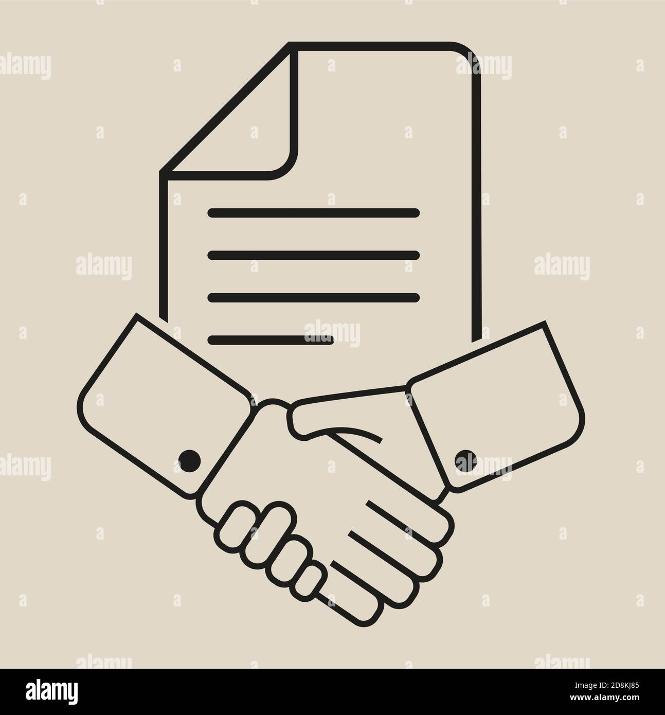 Concept de liaison de contrat d'entreprise partenaires, document. L'illustration vectorielle/EPS modifiable et évolutive peut être utilisée pour les entreprises, les partenariats, les entreprises et les concepts Illustration de Vecteur