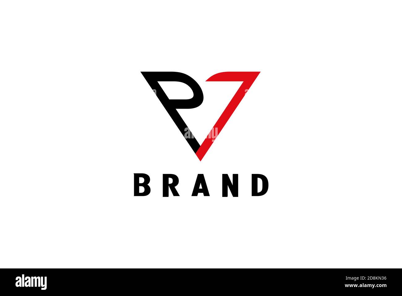 Modèle de logo P7 à lettre triangulaire, design moderne et créatif. Illustration de Vecteur