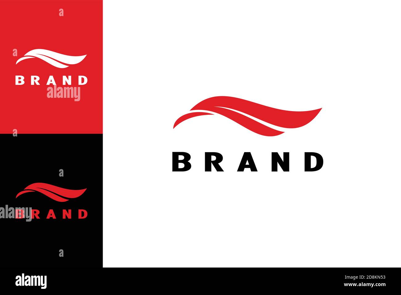 Logo WiNG F. Ce logo comporte deux faces latérales. Vu vers la gauche, sera la tête de l'aigle. Si à droite, sera la lettre F en forme d'aile Illustration de Vecteur