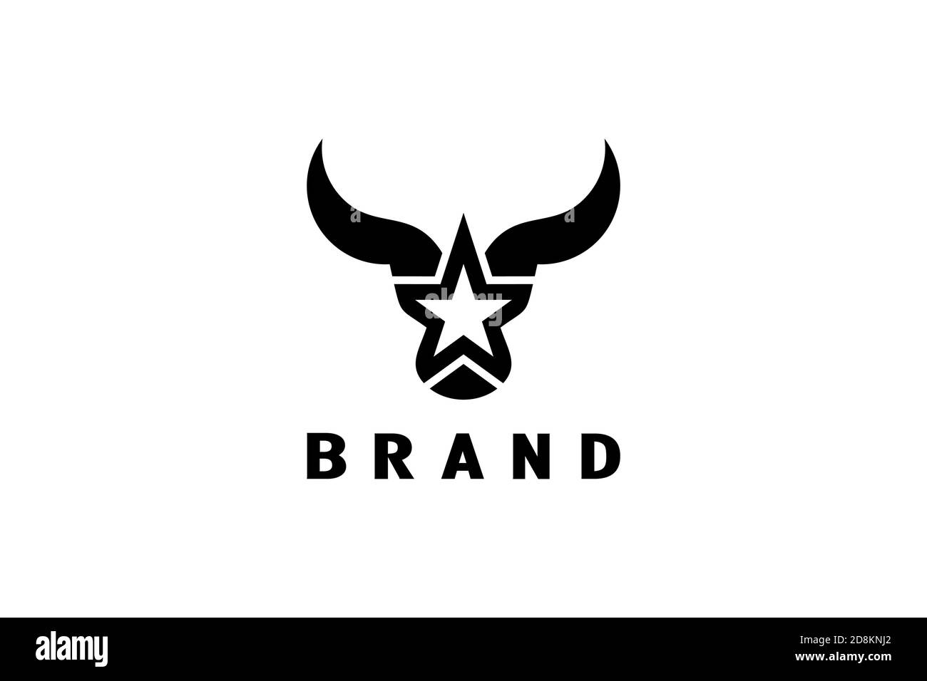 Logo Star Bull, tête de Bull avec concept star, design moderne et créatif du logo. Illustration de Vecteur