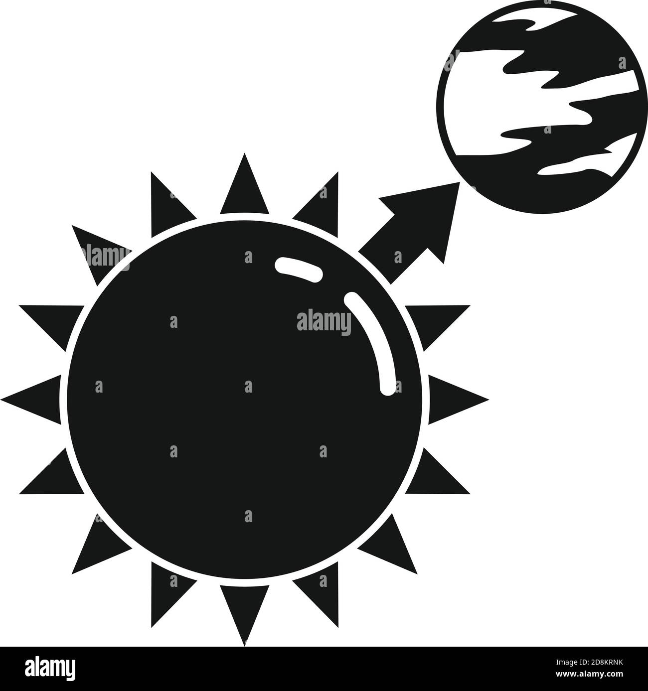 Icône planète Soleil gravité, style simple Illustration de Vecteur