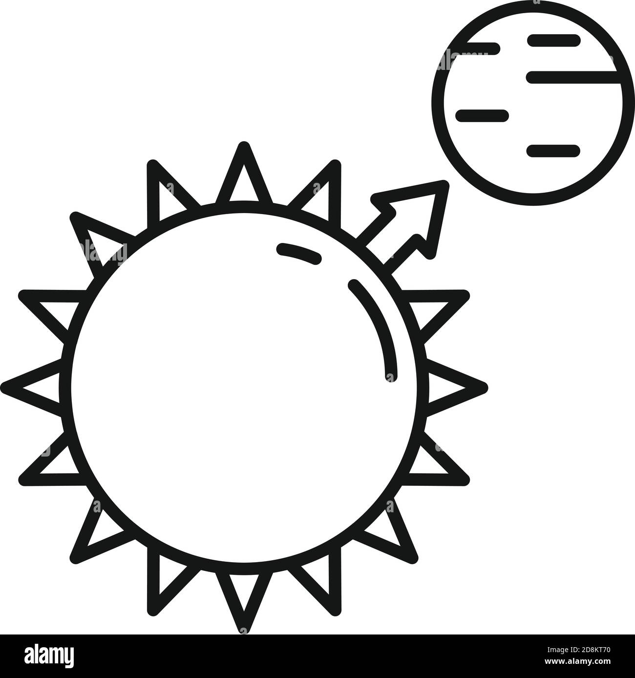 Icône de gravité de la planète solaire, style de contour Illustration de Vecteur
