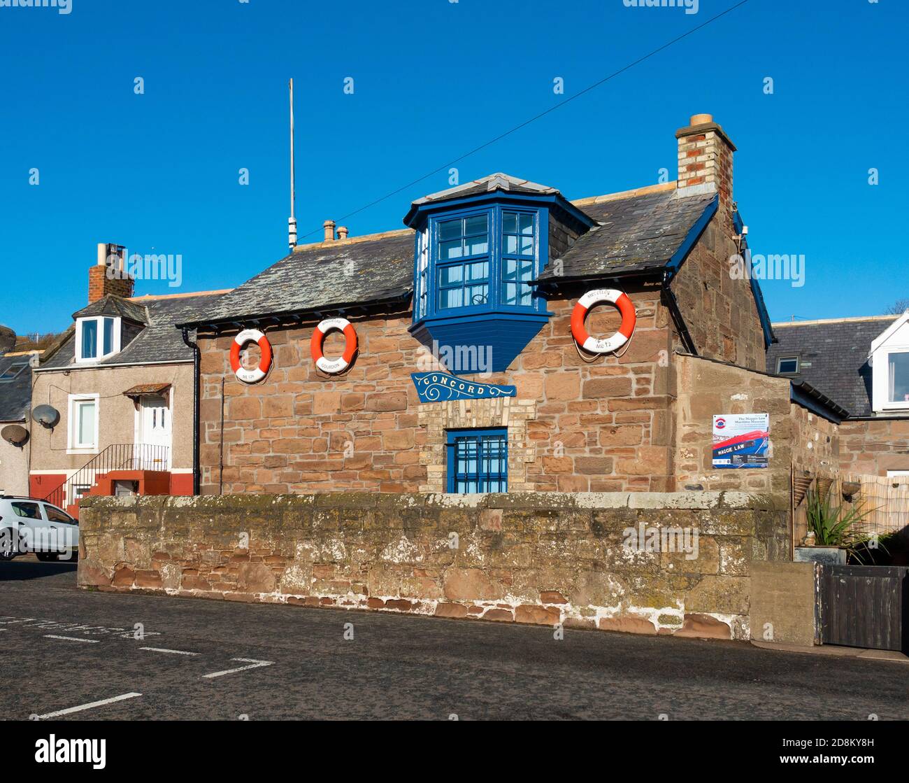 Le musée maritime Maggie Law dans le pittoresque village de pêcheurs de Gourdon à Aberdeenshire, Écosse, Royaume-Uni Banque D'Images