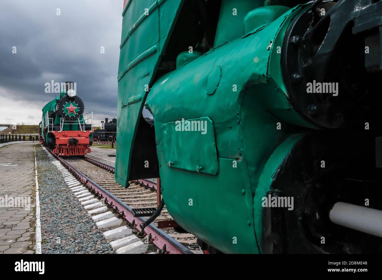 Un modèle de locomotive à vapeur sur voie ferrée | PSD Premium généré à