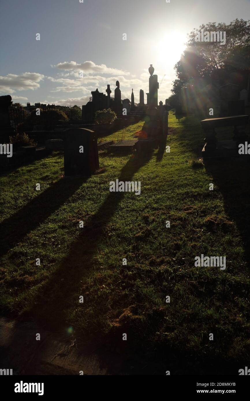 Pierres à tête au New Calton Burial Ground, Édimbourg, Écosse. Banque D'Images