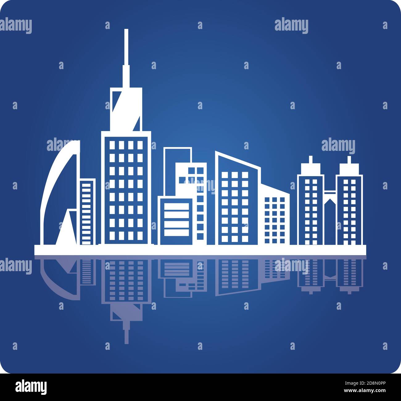horizon de la ville sur fond bleu Illustration de Vecteur
