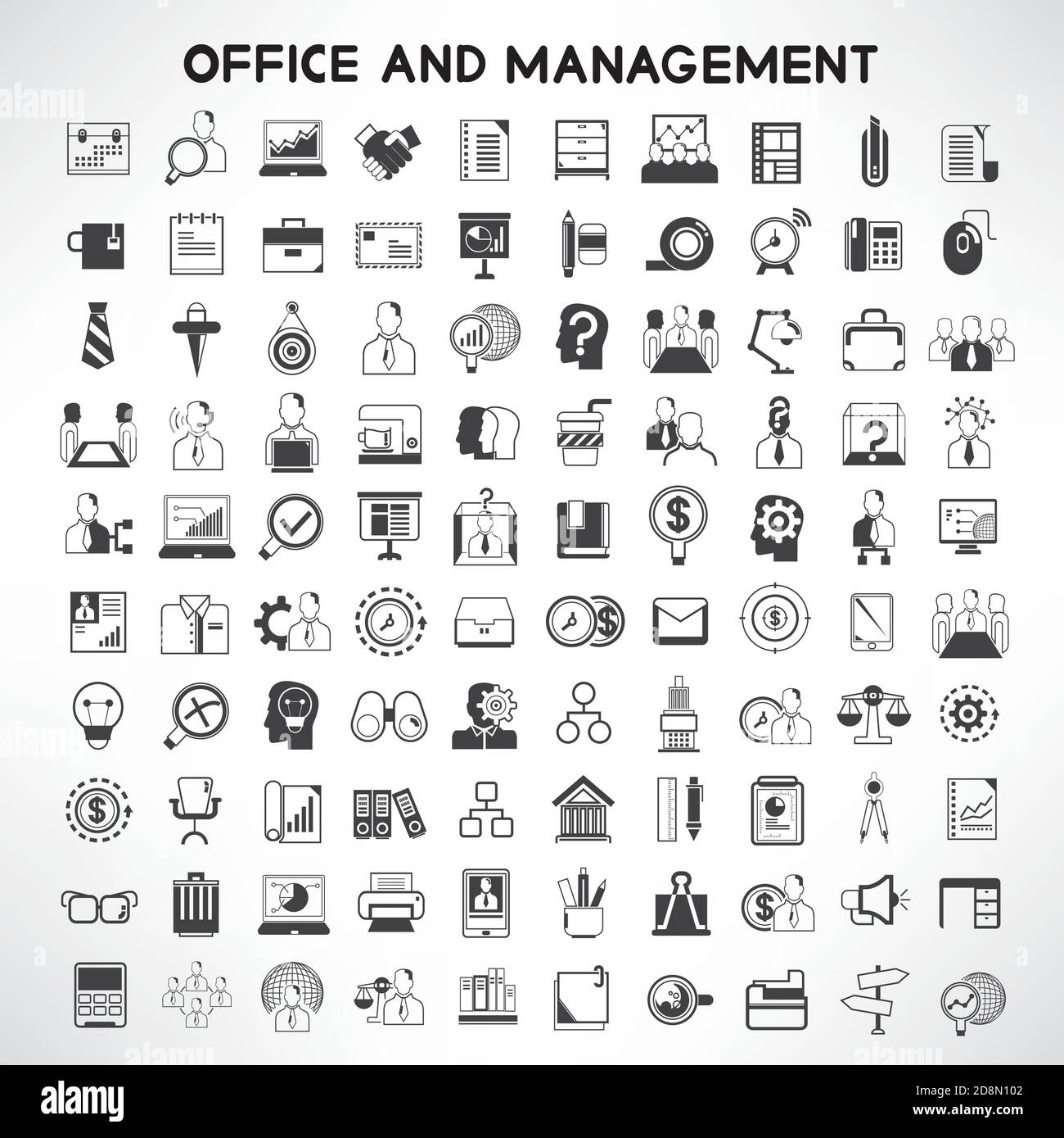 ensemble d'icônes de gestion de bureau et d'entreprise, boutons d'entreprise Illustration de Vecteur