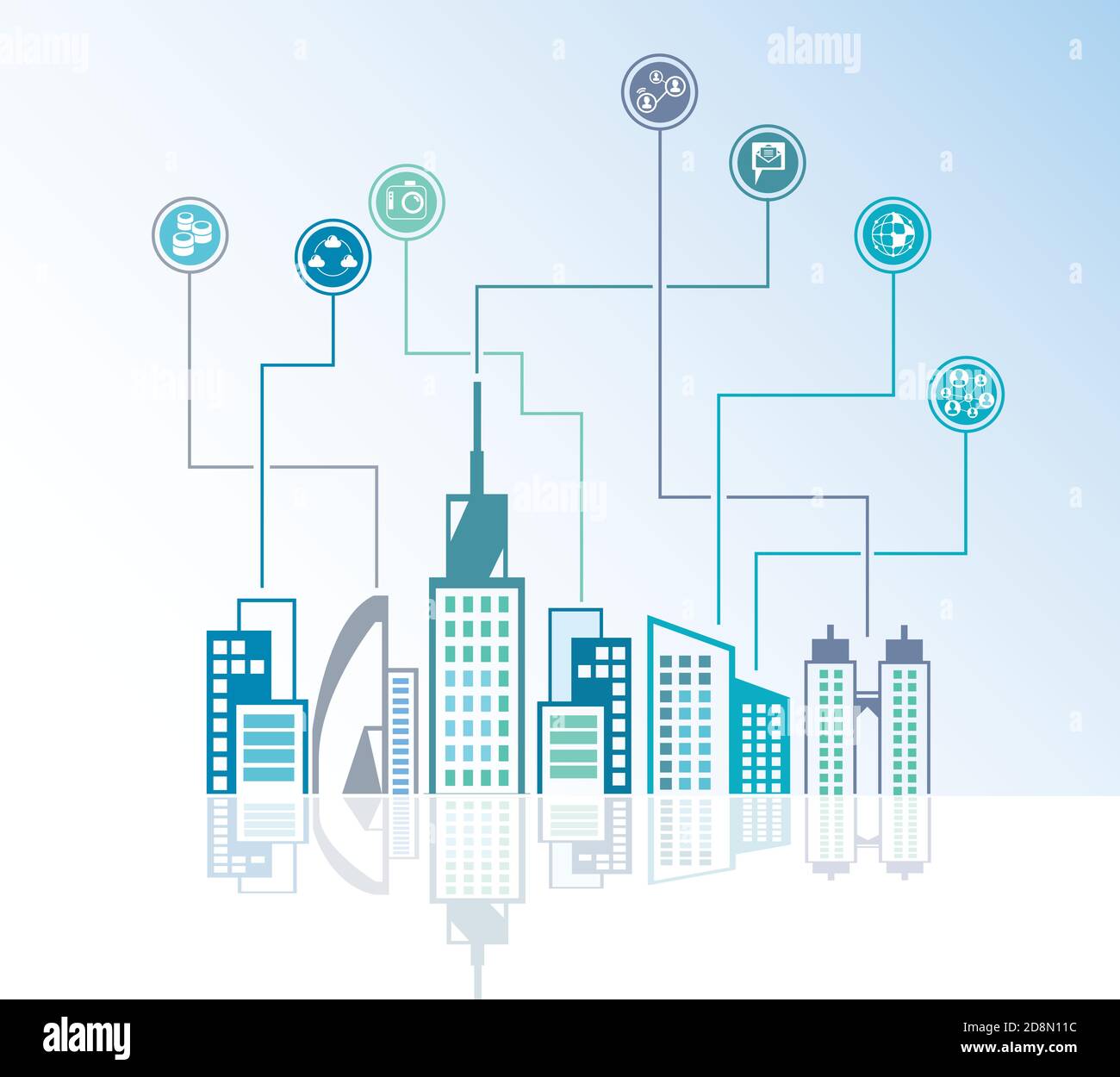 contexte urbain, concept de réseau social Illustration de Vecteur