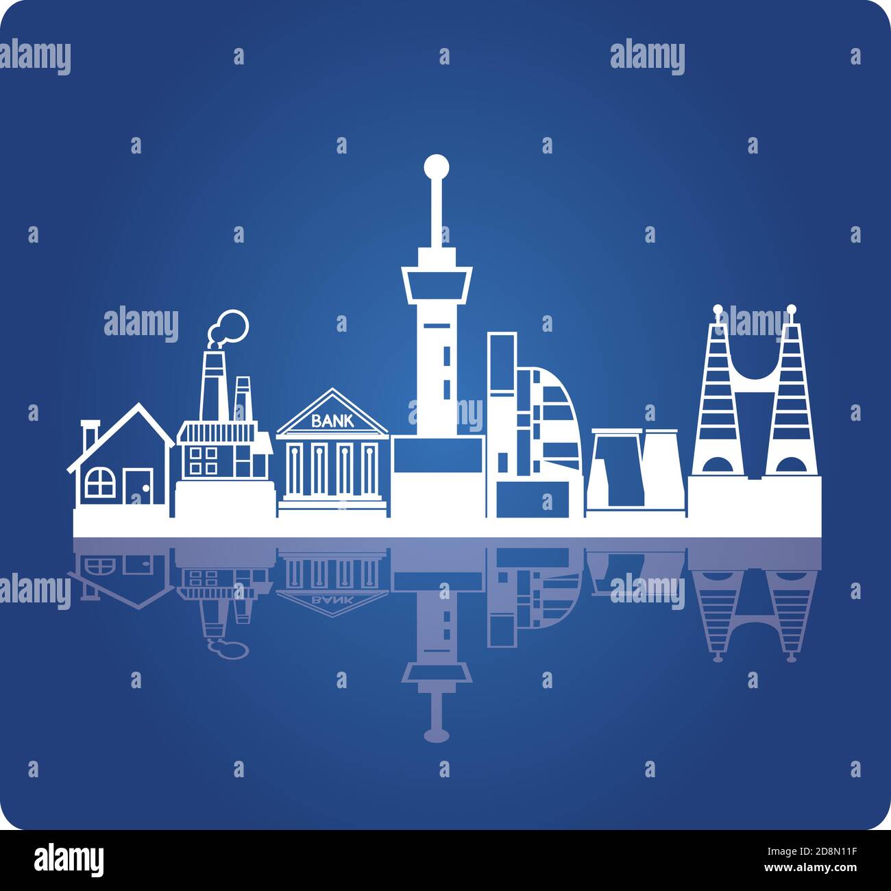 centre-ville et horizon de la ville Illustration de Vecteur