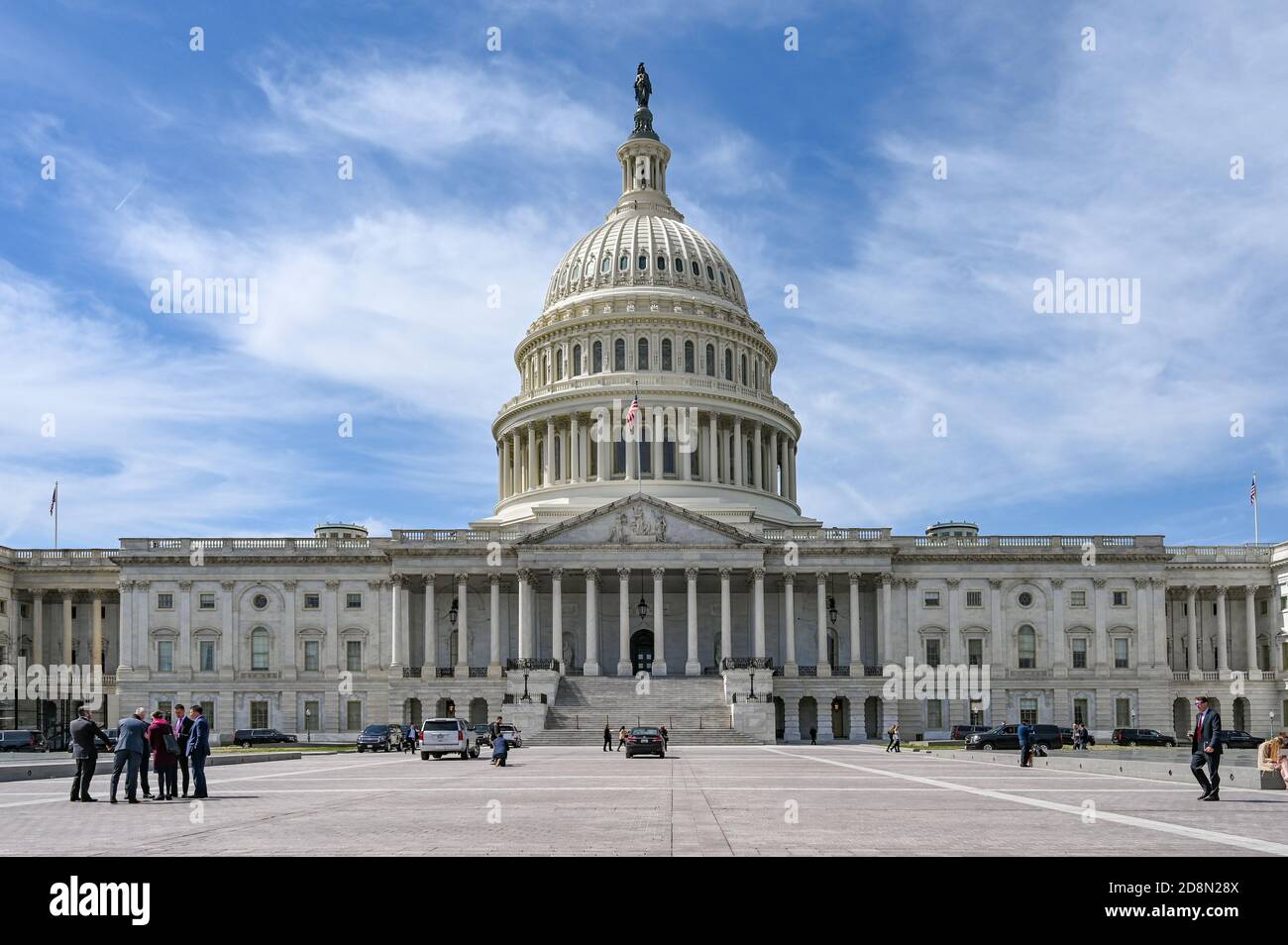 Capitole des États-Unis et Capitol Hill. Le Capitole abrite le Congrès américain. Banque D'Images