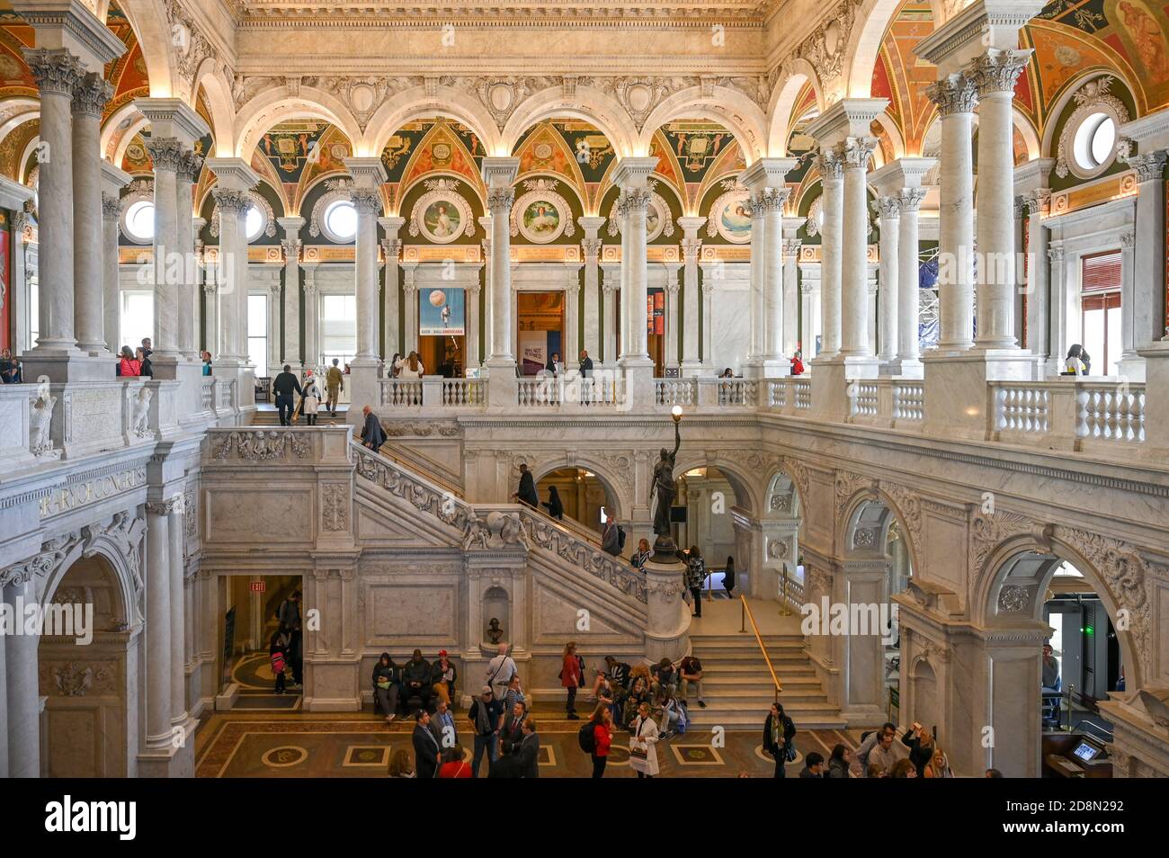 Bibliothèque du Congrès à Capitol Hill à Washington DC. La bibliothèque contient 167 millions d'articles, dont plus de 30 millions de livres. Banque D'Images