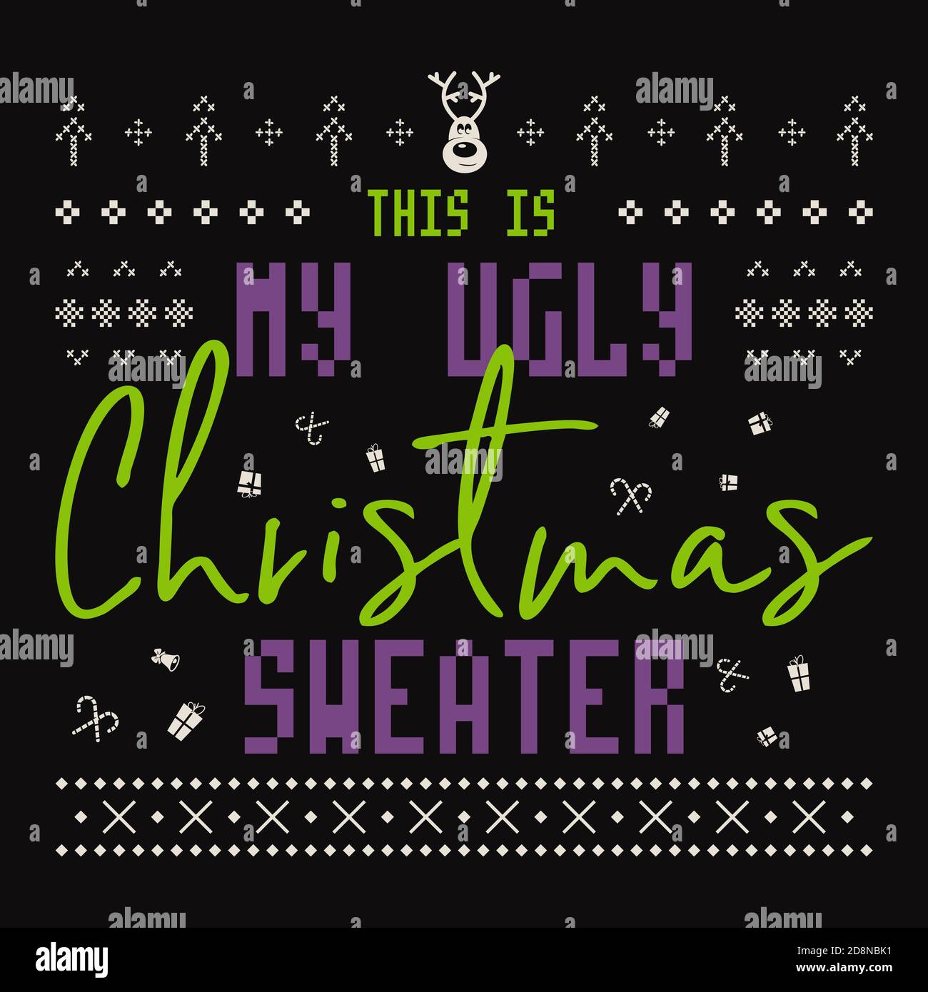 Citation De Noel Affiche De Calligraphie De Silhouette Avec Citation C Est Mon Pull De Noel Laid Illustration Pour Carte De Vœux Imprime T Shirt Image Vectorielle Stock Alamy