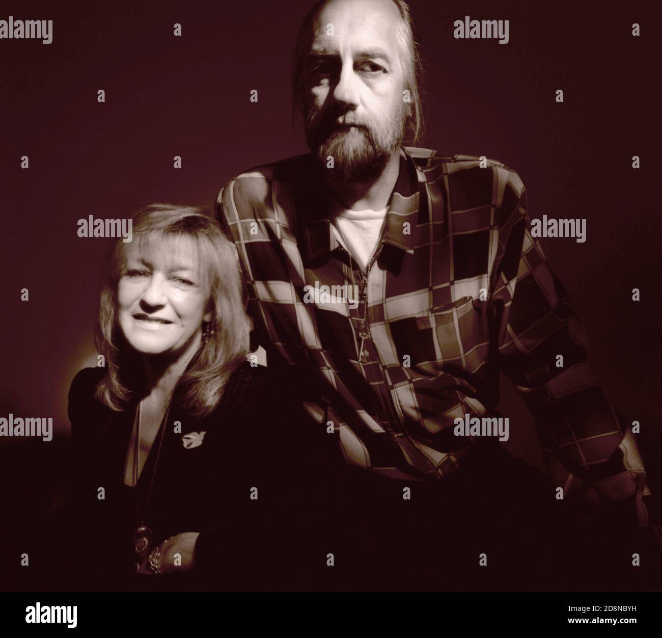 Portrait de Christine Mcvie et Mick Fleetwood de Fleetwood Mac vers 1995 à Londres, Royaume-Uni Banque D'Images