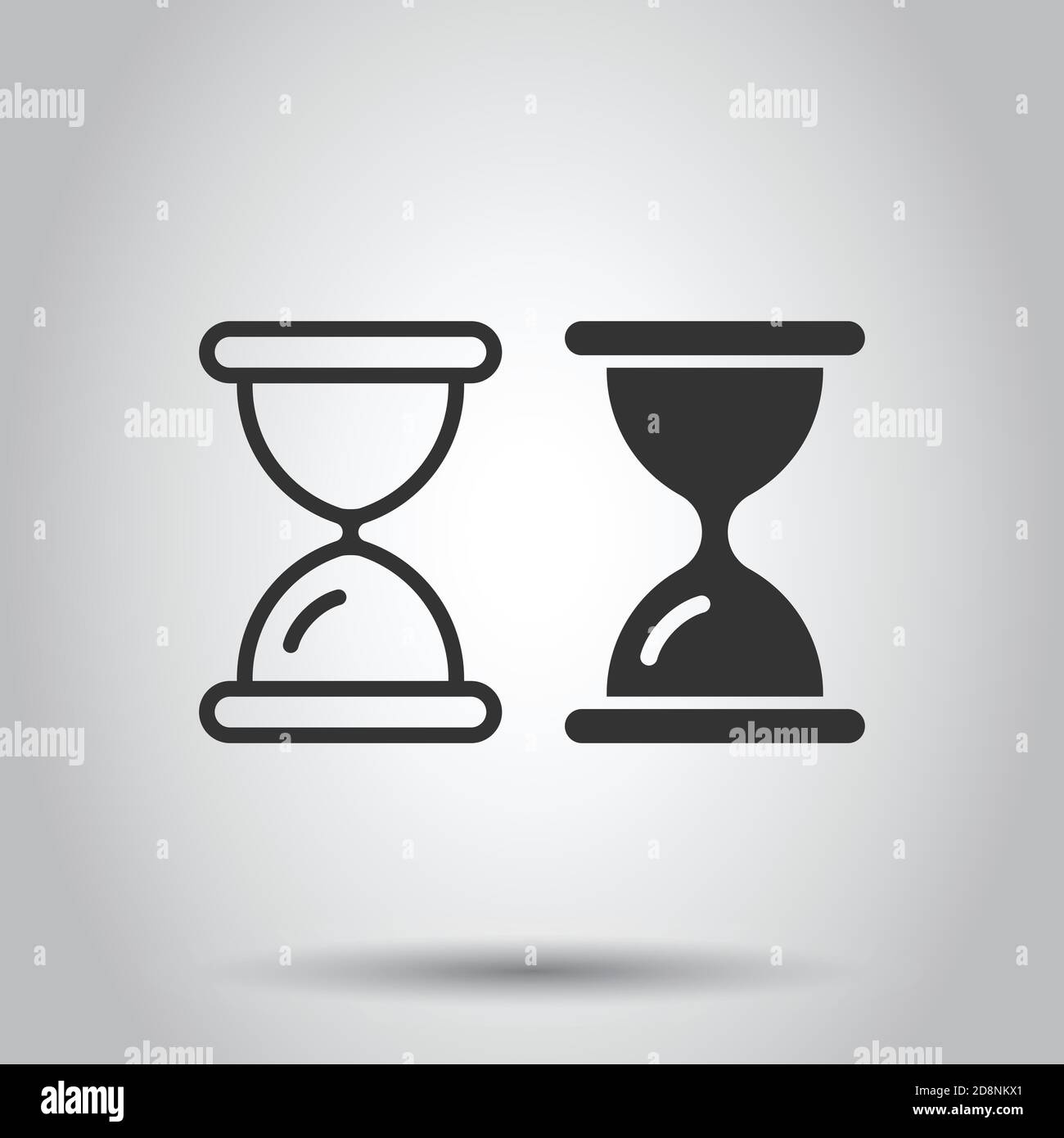 Icône en forme de sablier dans télévision style. Vector illustration sablier blanc sur fond isolé. Réveil concept d'entreprise. Illustration de Vecteur