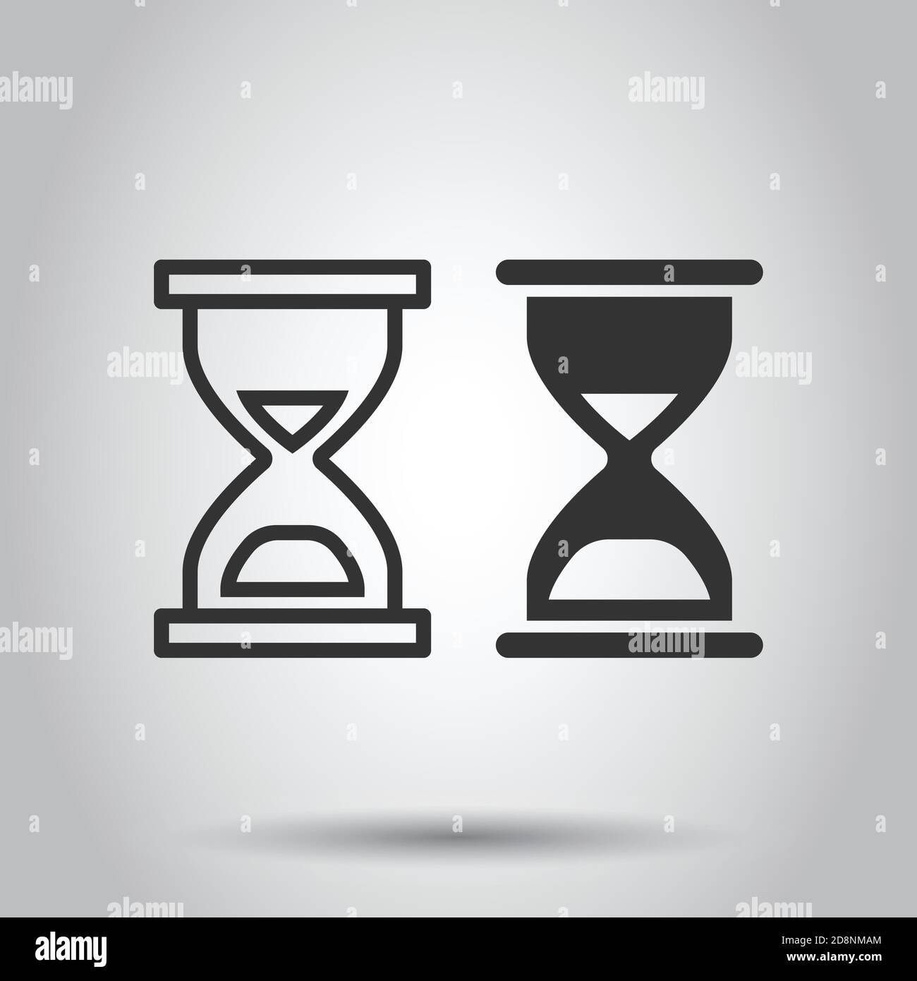 Icône en forme de sablier dans télévision style. Vector illustration sablier blanc sur fond isolé. Réveil concept d'entreprise. Illustration de Vecteur