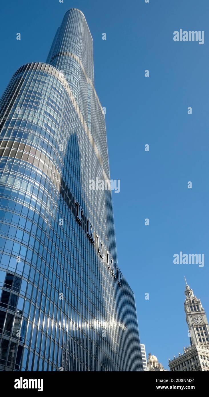 Trump International Hotel & Tower conçu par l'architecte Adrian Smith de Skidmore, Owings et Merrill. Bovis Banque D'Images