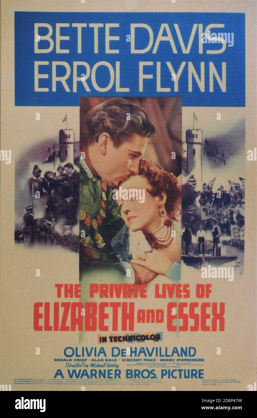 BETTE DAVIS et ERROL FLYNN dans LA VIE PRIVÉE D'ELIZABETH ET D'ESSEX 1939 réalisateur MICHAEL CURTIZ de la scène par Maxwell Anderson musique Erich Wolfgang Korngold producteur exécutif Hal B. Wallis Warner Bros. Banque D'Images