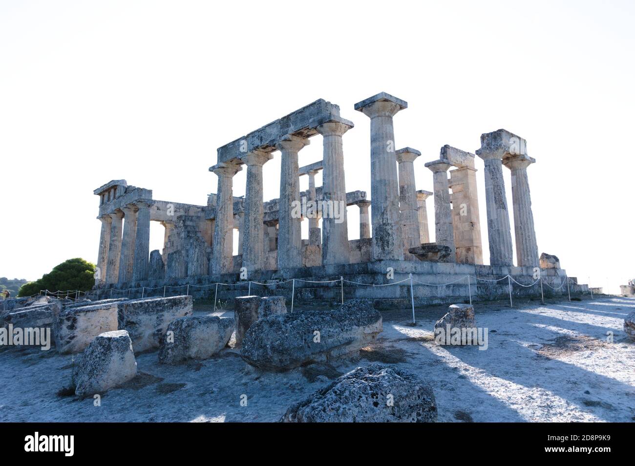 Ancienne déesse du temple Aphaia, île d'Aegina, Egée See. Banque D'Images