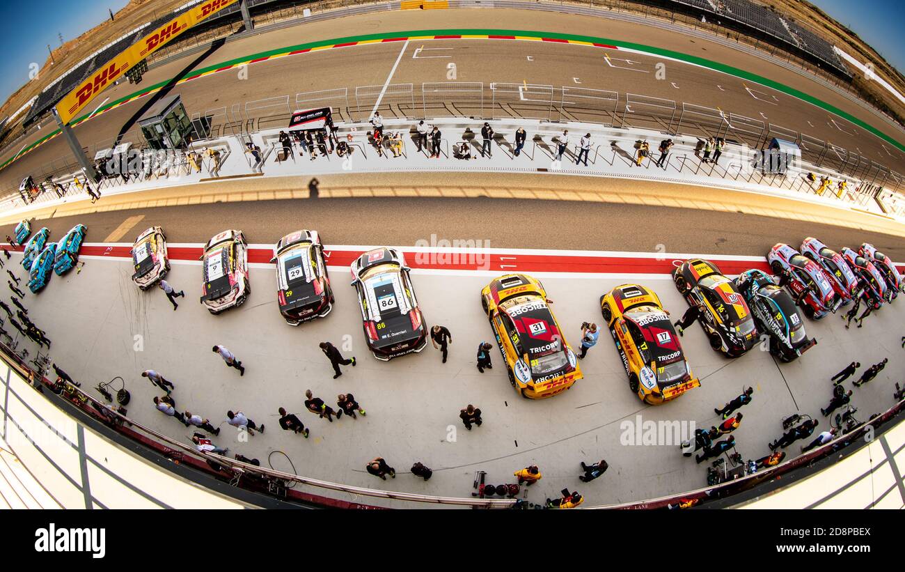 Pitlane, lors de la course WTCR 2020 de la FIA en Espagne, 5ème tour de la FIA World Touring car Cup 2020, sur la Ciudad del Motor de Arag crédit: LM/DPPI/Fred Banque D'Images